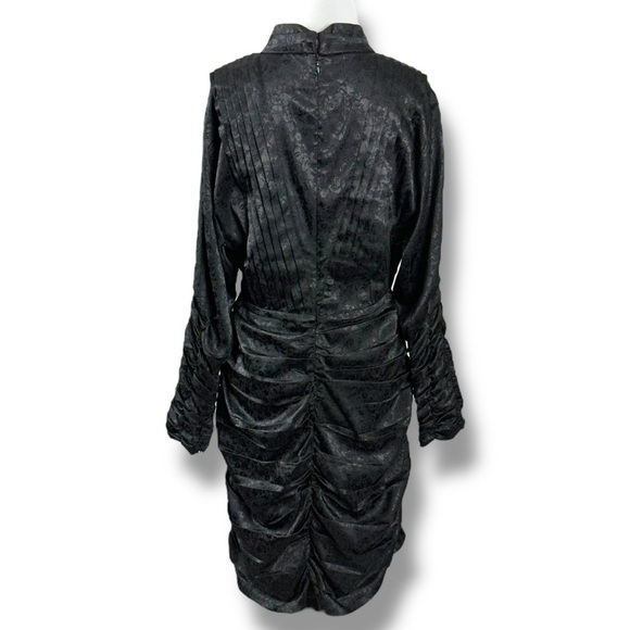 Hunter Bell Victorian Gothic Ariana Ruched Black Dress 10 Vintage Inspired - Picture 8 of 15